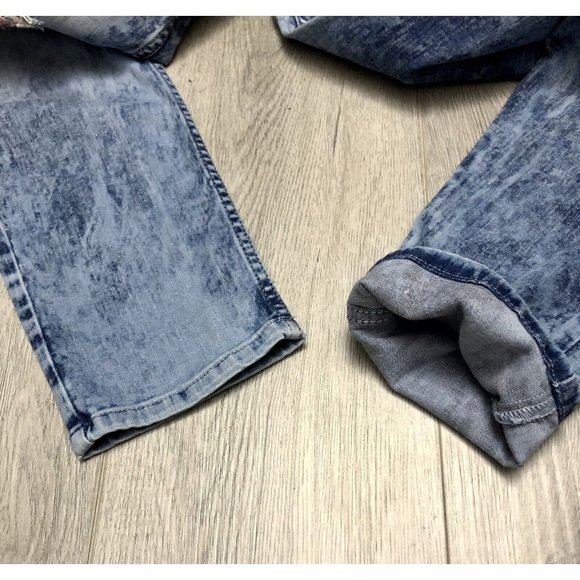 Ed Hardy Skinny Ripped Light Blue Wash Denim Jeans Mens 34W 27L - Picture 4 of 9